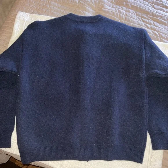 Navy Cardigan with Dog Patterns - Picture 5 of 7